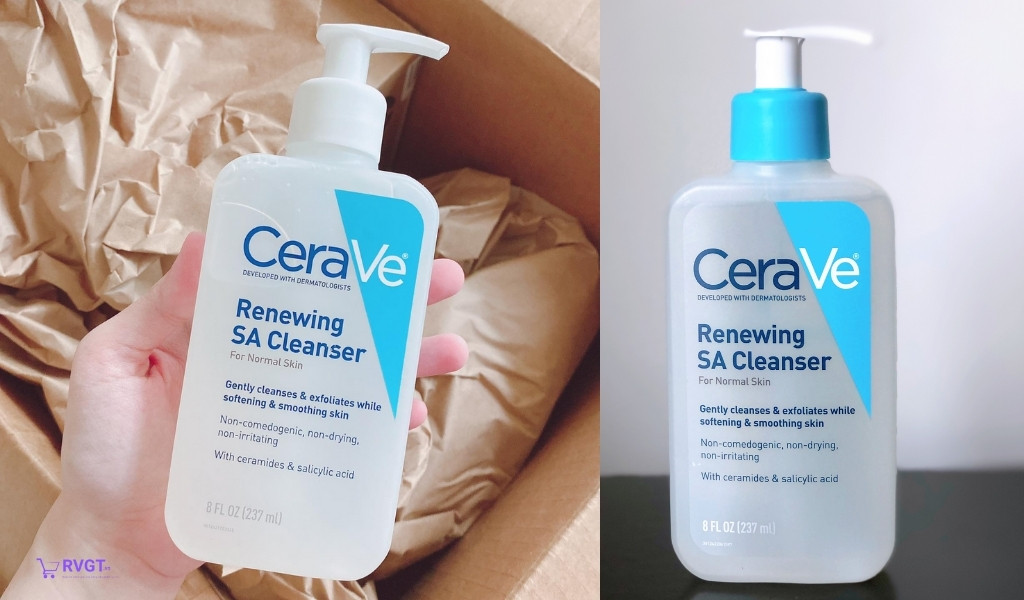 Sữa rửa mặt CeraVe Renewing SA Cleanser cho da mụn.