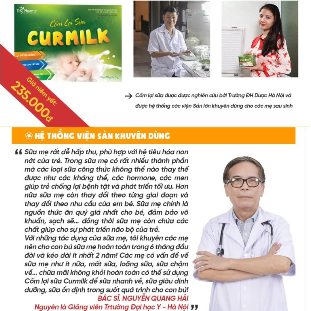 cốm sữa curmilk được các chuyên gia dinh dưỡng khuyên dùng