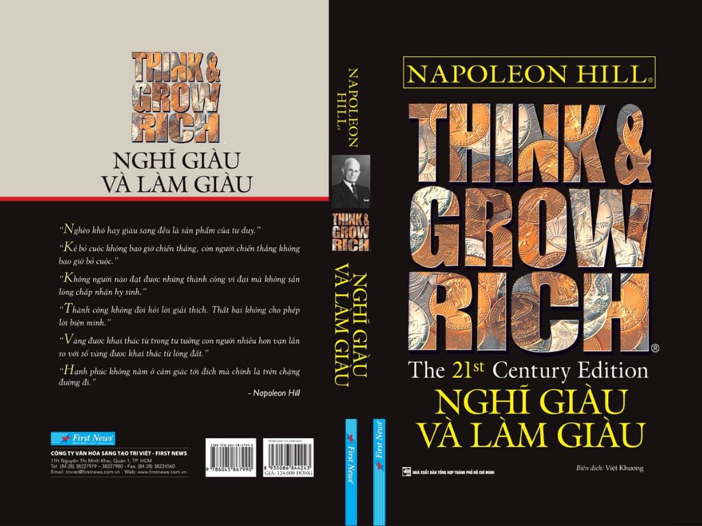 Bìa trước và sau cuốn Think And Grow Rich